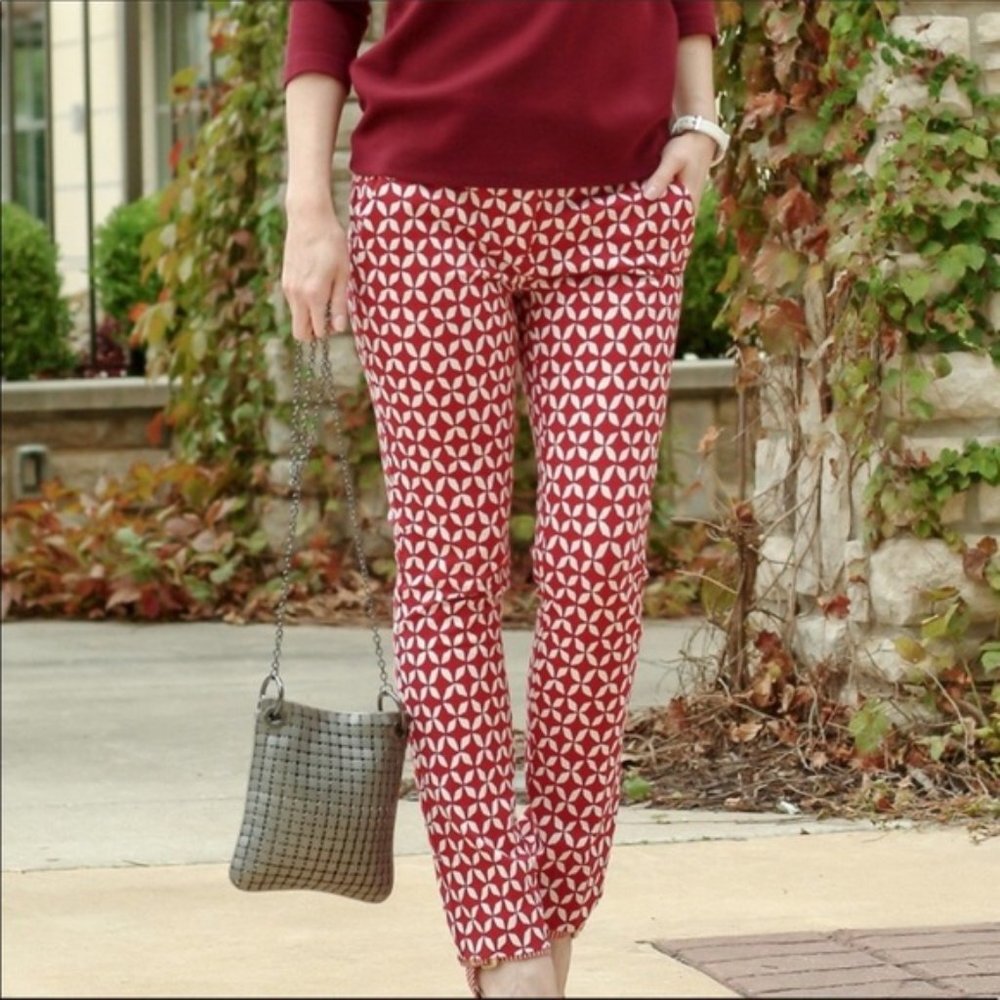 LOFT Pinwheel Julie Skinny Pant - Size 0